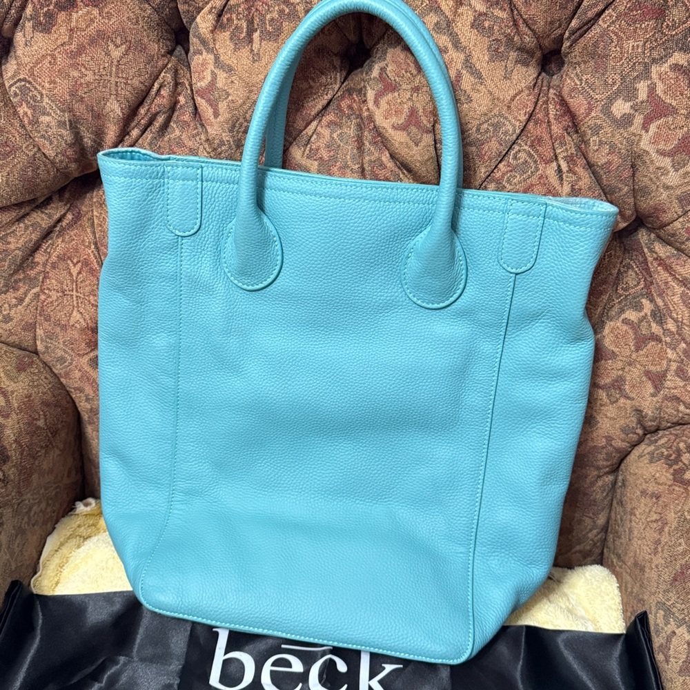 Beck Bags - Lou Cross Body Leather Tote in Marina (Teal)